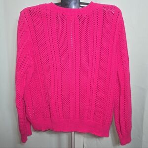 Joe Fresh Pink Textured Knit Crew Neck Sweater, Size 2XL